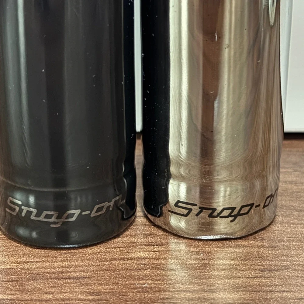 Snap-on Tools Socket Salt and Pepper Shaker Set Black and Chrome Collectible New